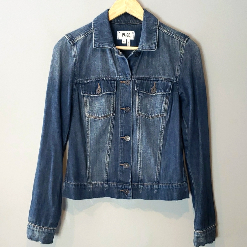 Paige Denim Jean Jacket Womens XS Classic Blue